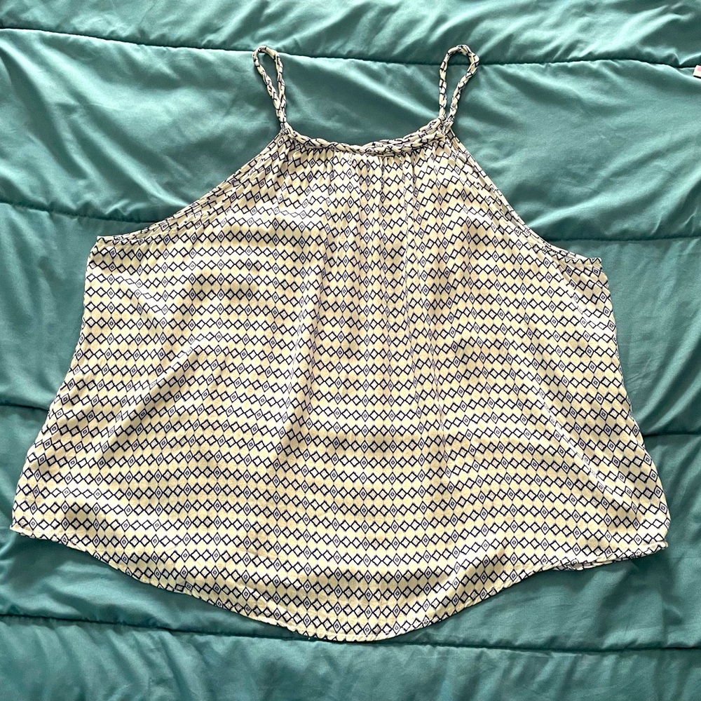 Gap - halter-like white and blue print tank top SZ XL